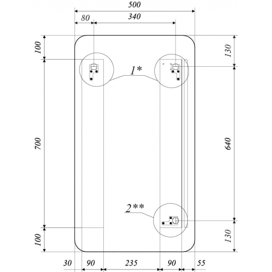 Зеркало 1MarKa Tera 50