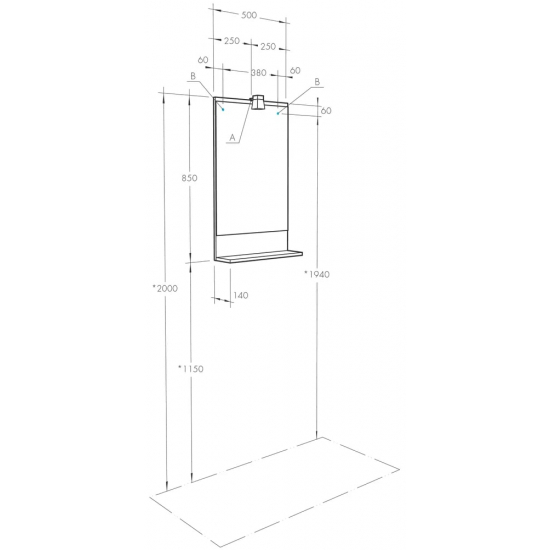 Зеркало АКВАТОН Бекка PRO 50 дуб сомерсет 