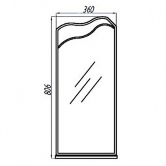 Зеркало АКВАТОН Колибри 45 с полкой