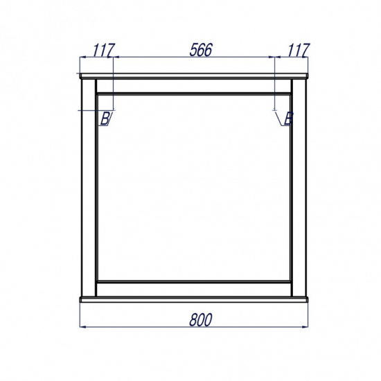 Зеркало АКВАТОН Леон 80 дуб белый, с полкой