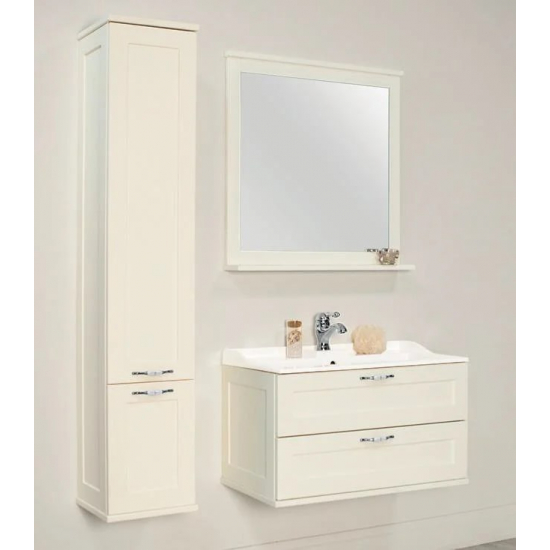 Зеркало АКВАТОН Леон 80 дуб бежевый, с полкой