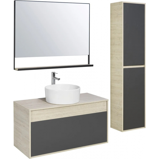 Зеркало АКВАТОН Лофт Урбан 100 см, с полкой