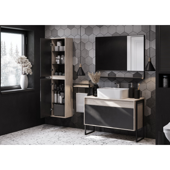 Зеркало АКВАТОН Лофт Урбан 100 см, с полкой