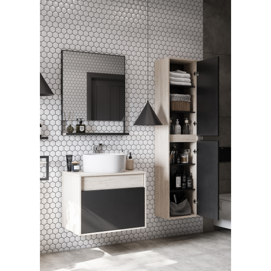 Зеркало АКВАТОН Лофт Урбан 65 см, с полкой