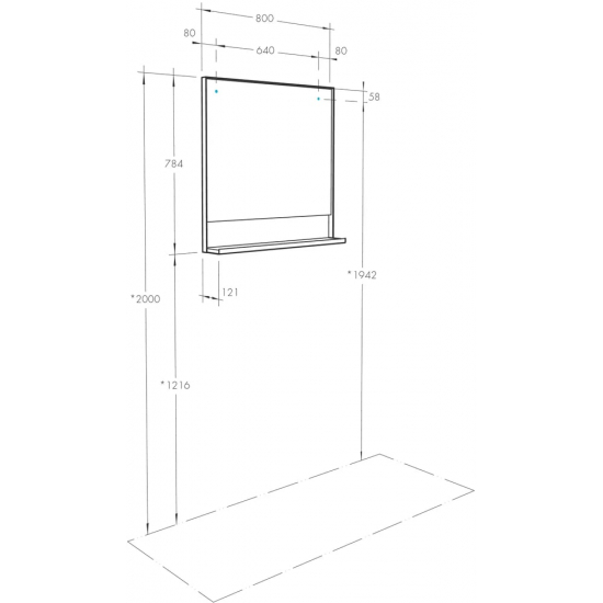 Зеркало АКВАТОН Лофт Урбан 80 см, с полкой