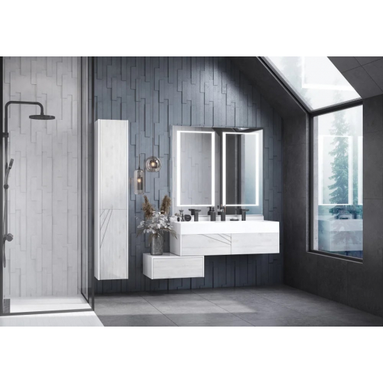 Зеркало АКВАТОН Сакура 120 с двойной подсветкой, антизапотеванием, часами