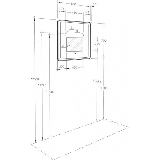 Зеркало АКВАТОН Соул 80 с подсветкой и антизапотеванием