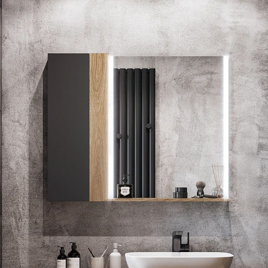 Зеркало АКВАТОН Терра 70 дуб кантри, с полкой