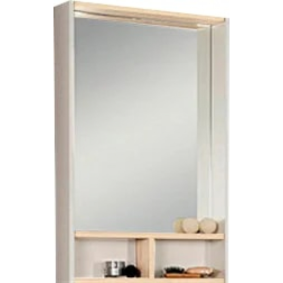 Зеркало АКВАТОН Йорк 55 белый/ясень фабрик, с полкой