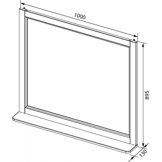 Зеркало AQUANET Бостон М 100 матовый, с полкой 