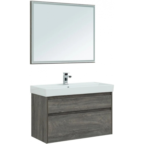 Зеркало AQUANET Nova Lite 100 дуб рошелье LED