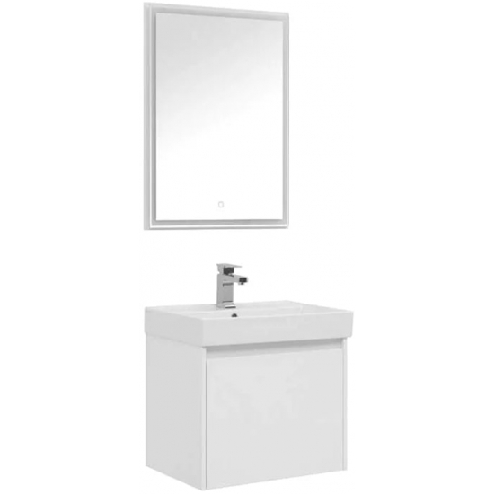 Зеркало AQUANET Nova Lite 90 белый глянец LED