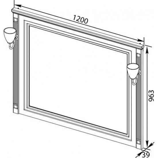 Зеркало AQUANET Паола 120 белое