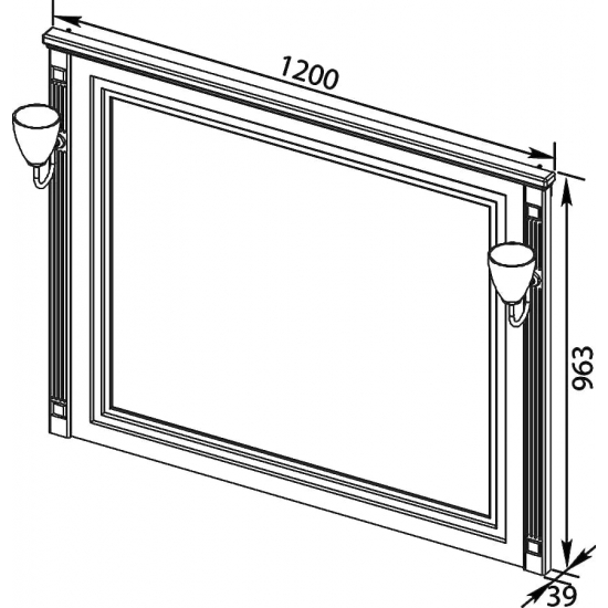 Зеркало AQUANET Паола 120 черное