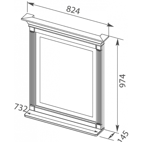 Зеркало AQUANET Селена 90 белое, серебро, с полкой