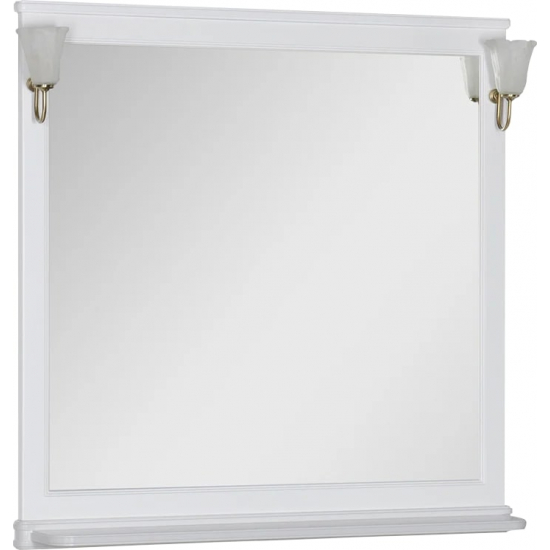 Зеркало AQUANET Валенса 110 белое, с полкой