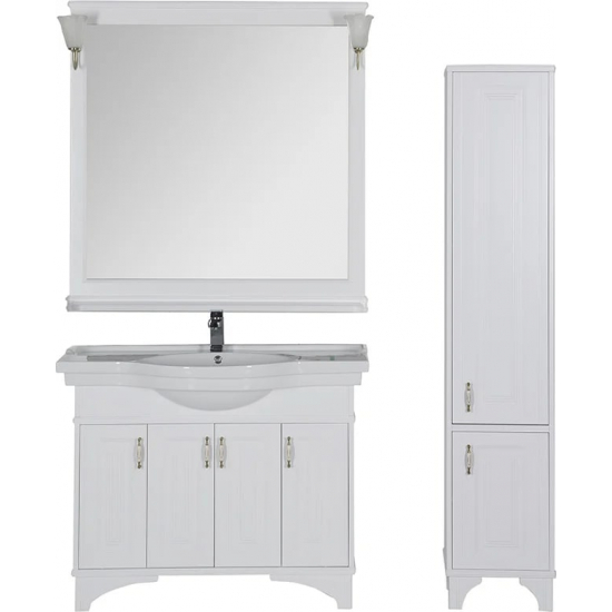 Зеркало AQUANET Валенса 110 белое, с полкой