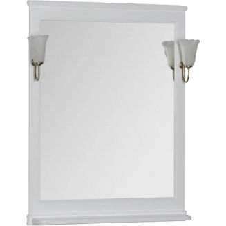 Зеркало AQUANET Валенса 70 белое, с полкой