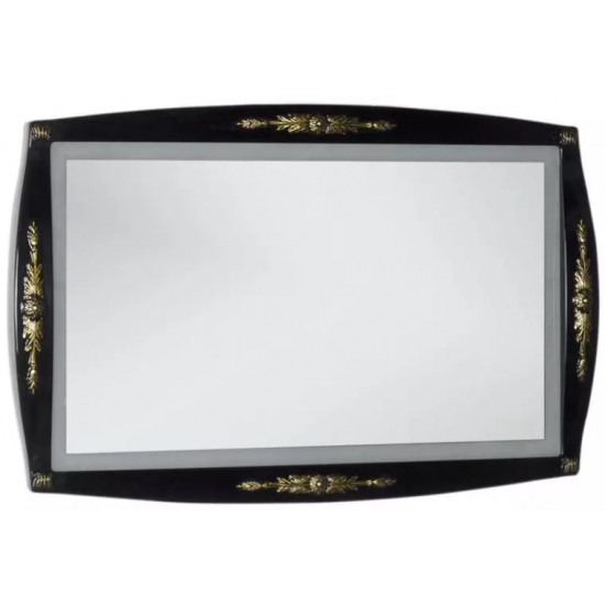 Зеркало AQUANET Виктория 120 черный глянец/золото с подсветкой