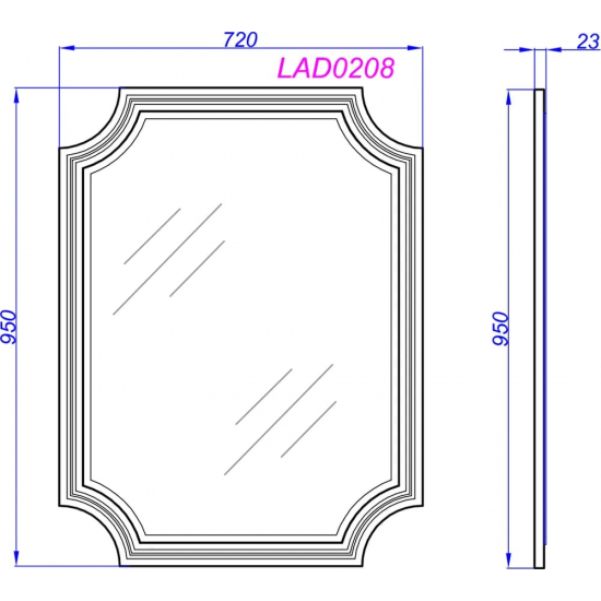 Зеркало AQWELLA 5 stars LaDonna белое