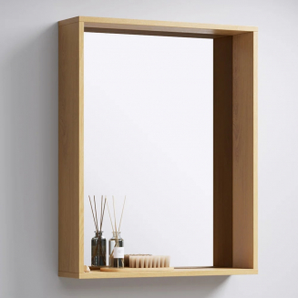Зеркало AQWELLA Basic 60 дуб золотой, с полкой