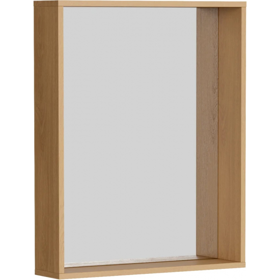 Зеркало AQWELLA Basic 60 дуб золотой, с полкой