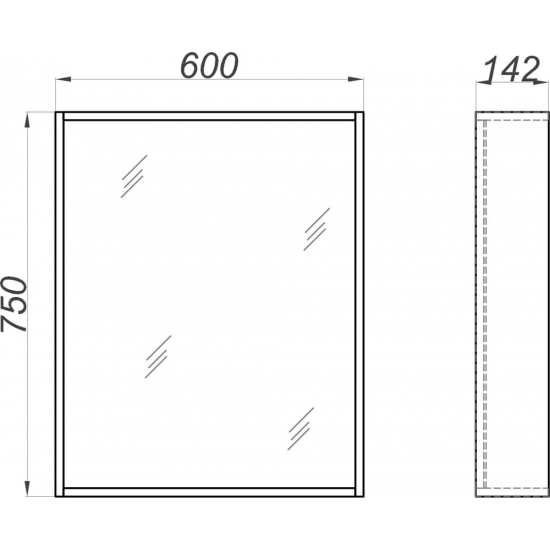 Зеркало AQWELLA Basic 60 дуб золотой, с полкой