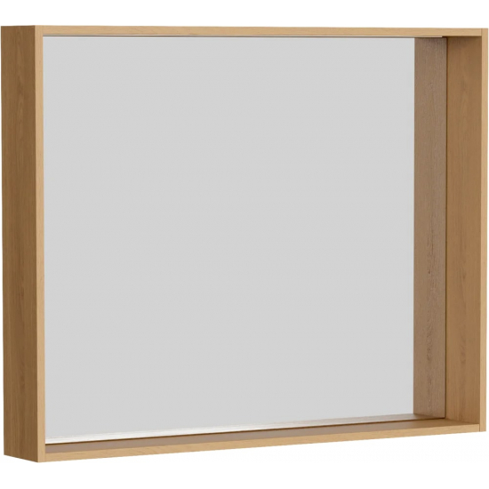 Зеркало AQWELLA Basic 80х100 дуб золотой, с полкой