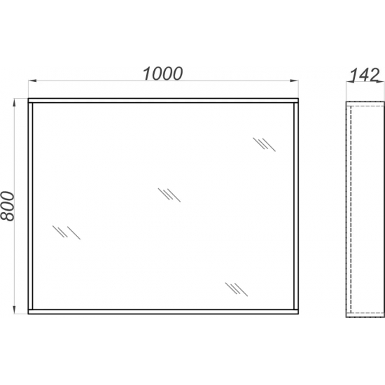 Зеркало AQWELLA Basic 80х100 дуб золотой, с полкой