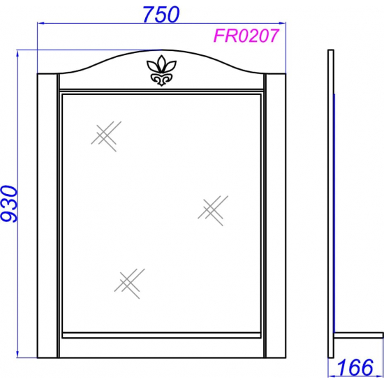 Зеркало AQWELLA Franchesca 75 с полкой
