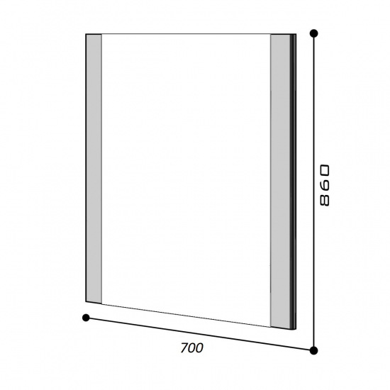 Зеркало AURA Ибис 70 белый