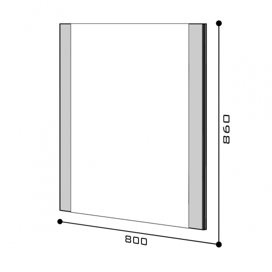 Зеркало AURA Ибис 80 белый