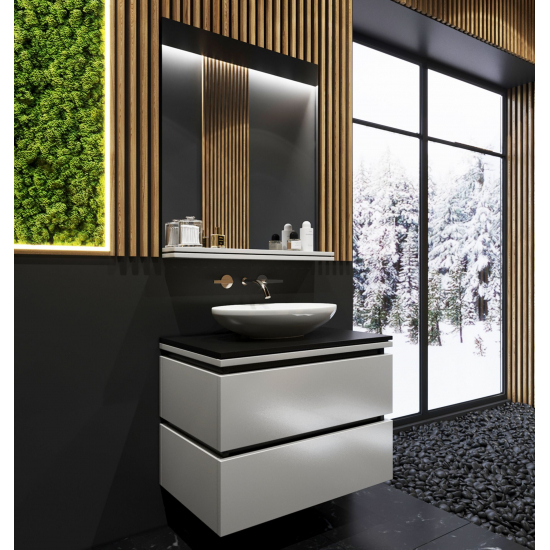 Зеркало AURA Триумф 70 белый, с полкой