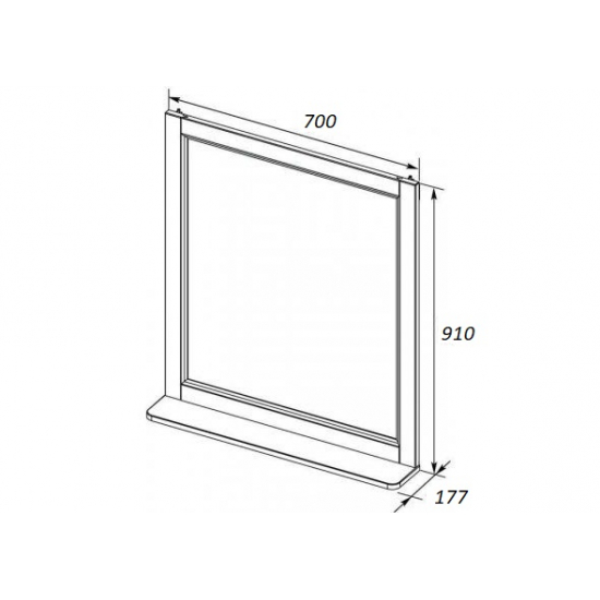 Зеркало AURA Триумф 70 славянский дуб, с полкой
