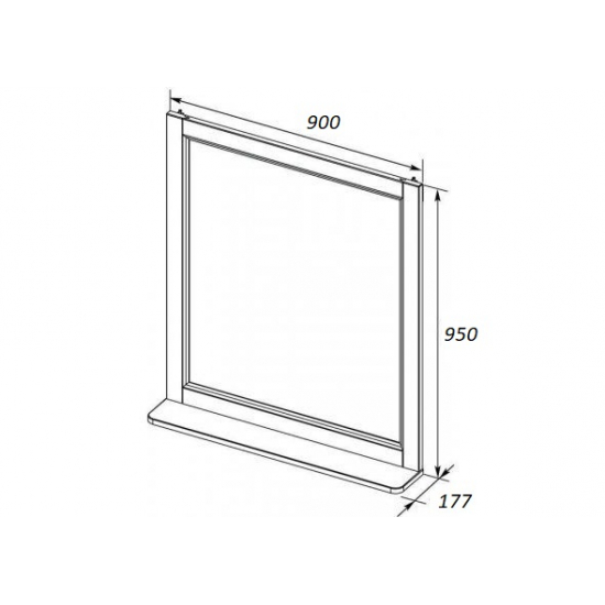 Зеркало AURA Триумф 90 белый, с полкой