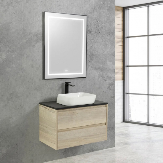 Зеркало BELBAGNO Kraft SPC-KRAFT-685-885-TCH-WARM-NERO черное, с подсветкой и подогревом