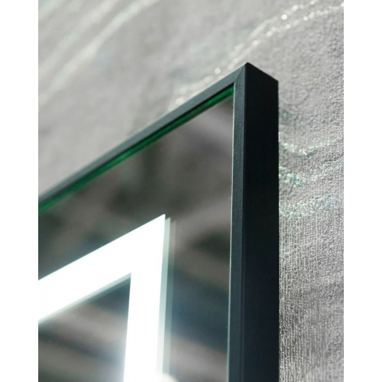 Зеркало BELBAGNO Kraft SPC-KRAFT-685-885-TCH-WARM-NERO черное, с подсветкой и подогревом