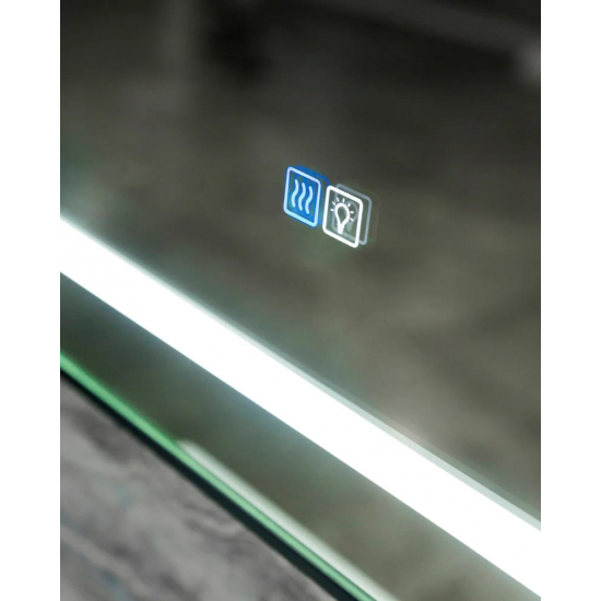 Зеркало BELBAGNO Kraft SPC-KRAFT-685-885-TCH-WARM-NERO черное, с подсветкой и подогревом