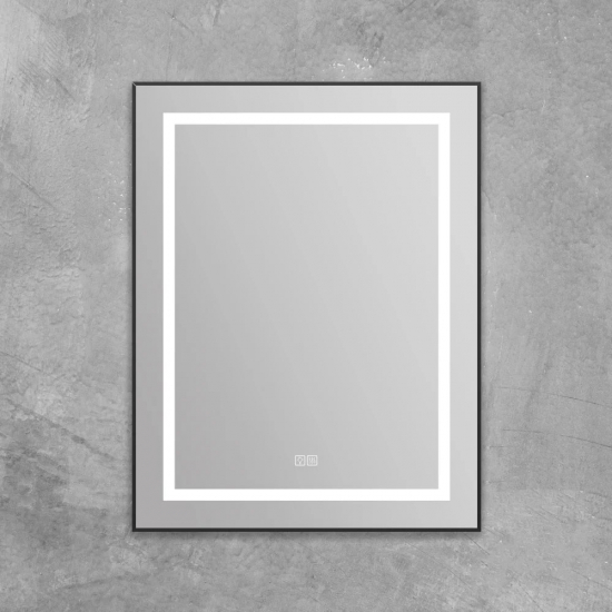 Зеркало BELBAGNO Kraft SPC-KRAFT-685-885-TCH-WARM-NERO черное, с подсветкой и подогревом