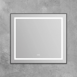 Зеркало BELBAGNO Kraft SPC-KRAFT-885-785-TCH-WARM-NERO черное, с подсветкой и подогревом