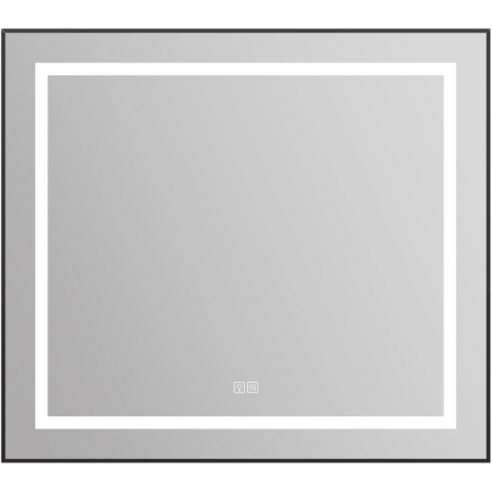 Зеркало BELBAGNO Kraft SPC-KRAFT-885-785-TCH-WARM-NERO черное, с подсветкой и подогревом