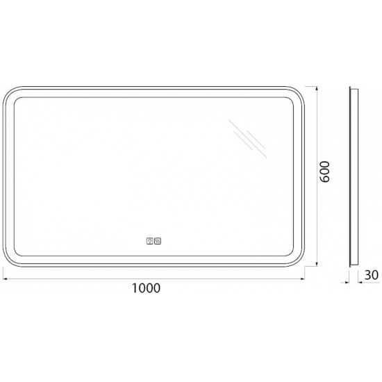Зеркало BELBAGNO Marino 100х60 с подсветкой и подогревом, сенсорным выключателем