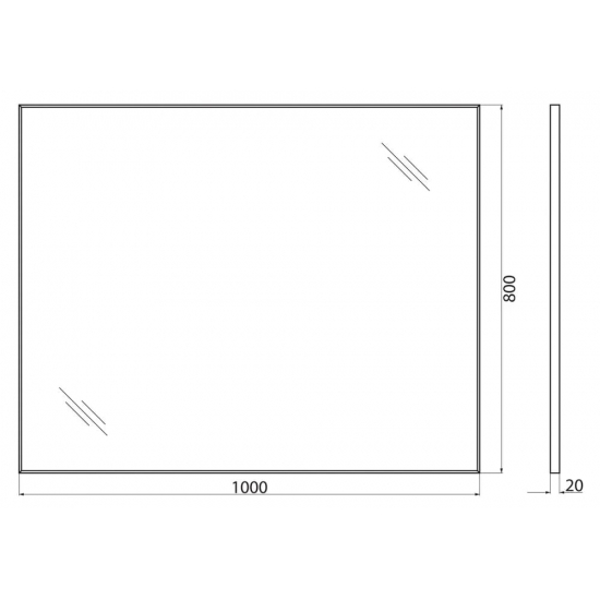 Зеркало BELBAGNO SPC-AL-1000-800 Nero
