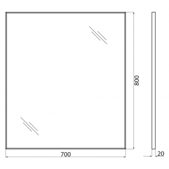 Зеркало BELBAGNO SPC-AL-700-800