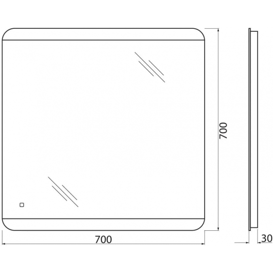 Зеркало BELBAGNO SPC-CEZ-700-700-LED-TCH