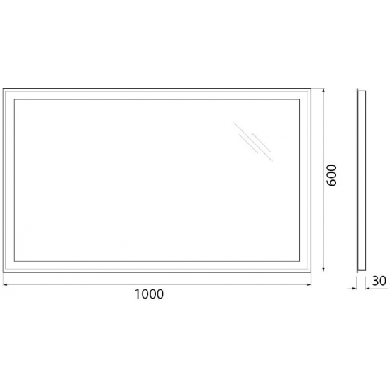 Зеркало BELBAGNO SPC-GRT-1000-600-LED-BTN с подвсеткой