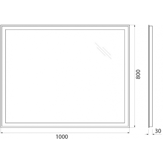 Зеркало BELBAGNO SPC-GRT-1000-800-LED-BTN с подсветкой