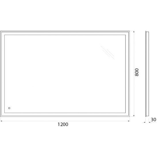 Зеркало BELBAGNO SPC-GRT-1200-800-LED-TCH с подсветкой, сенсорным выключателем