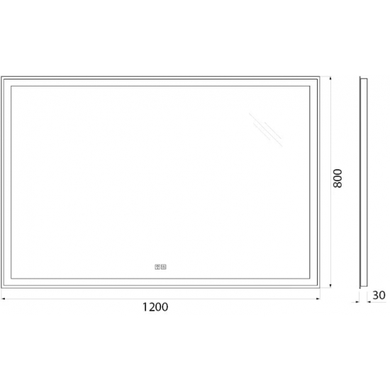 Зеркало BELBAGNO SPC-GRT-1200-800-LED-TCH-WARM с подсветкой и подогревом, сенсорным выключателем