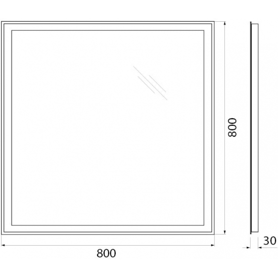 Зеркало BELBAGNO SPC-GRT-800-800-LED-BTN с подсветкой